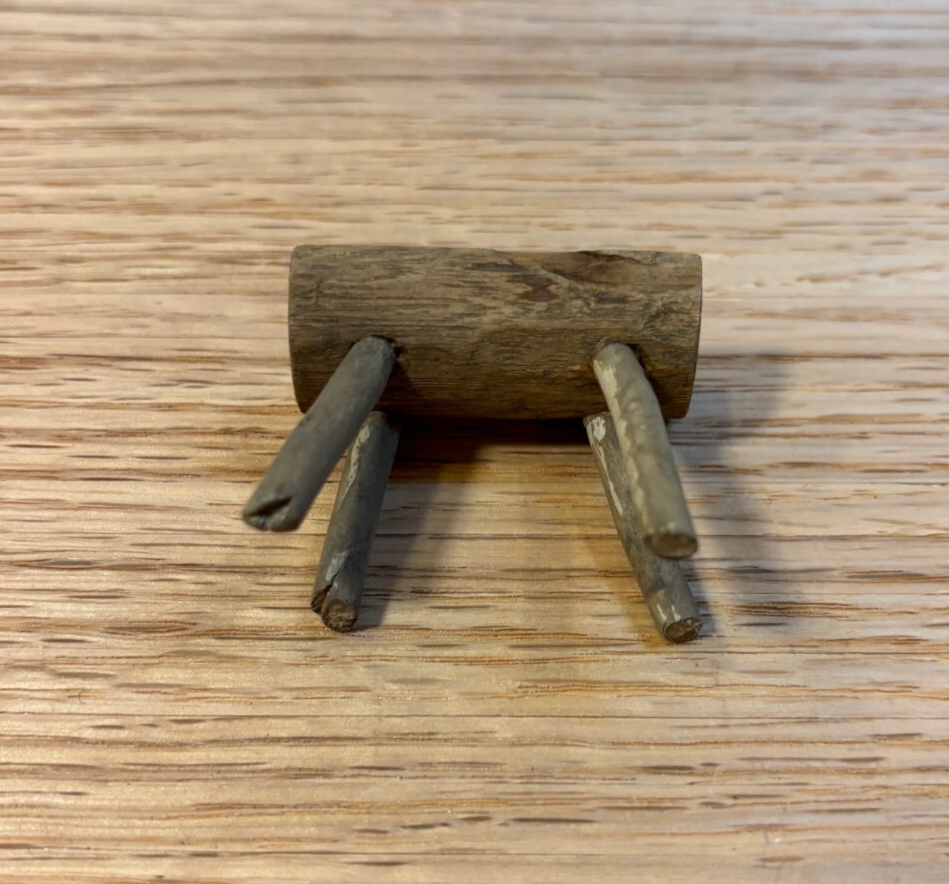 Dollhouse Miniature Rustic Stool, Handcrafted