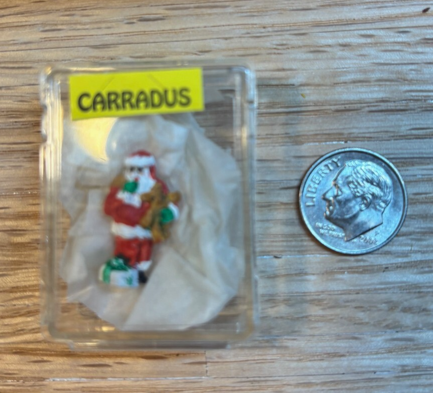 Dollhouse Miniature Santa Figurine with Package