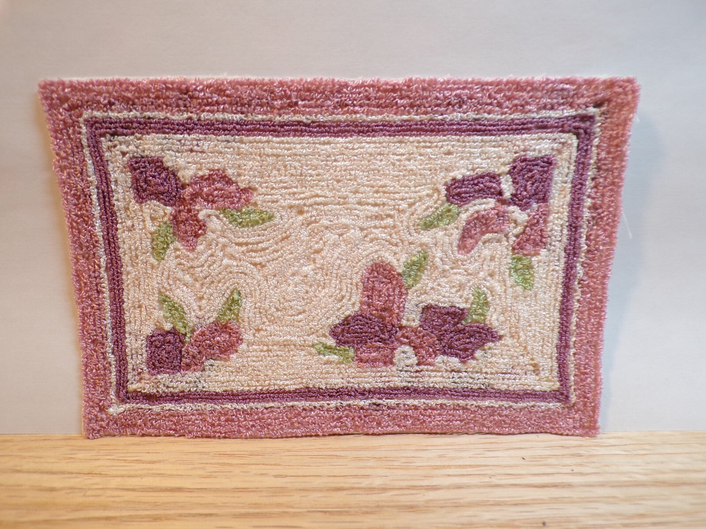 Dollhouse Miniature Pink and Purple Bunka Rug - Handcrafted by Taylor Jade