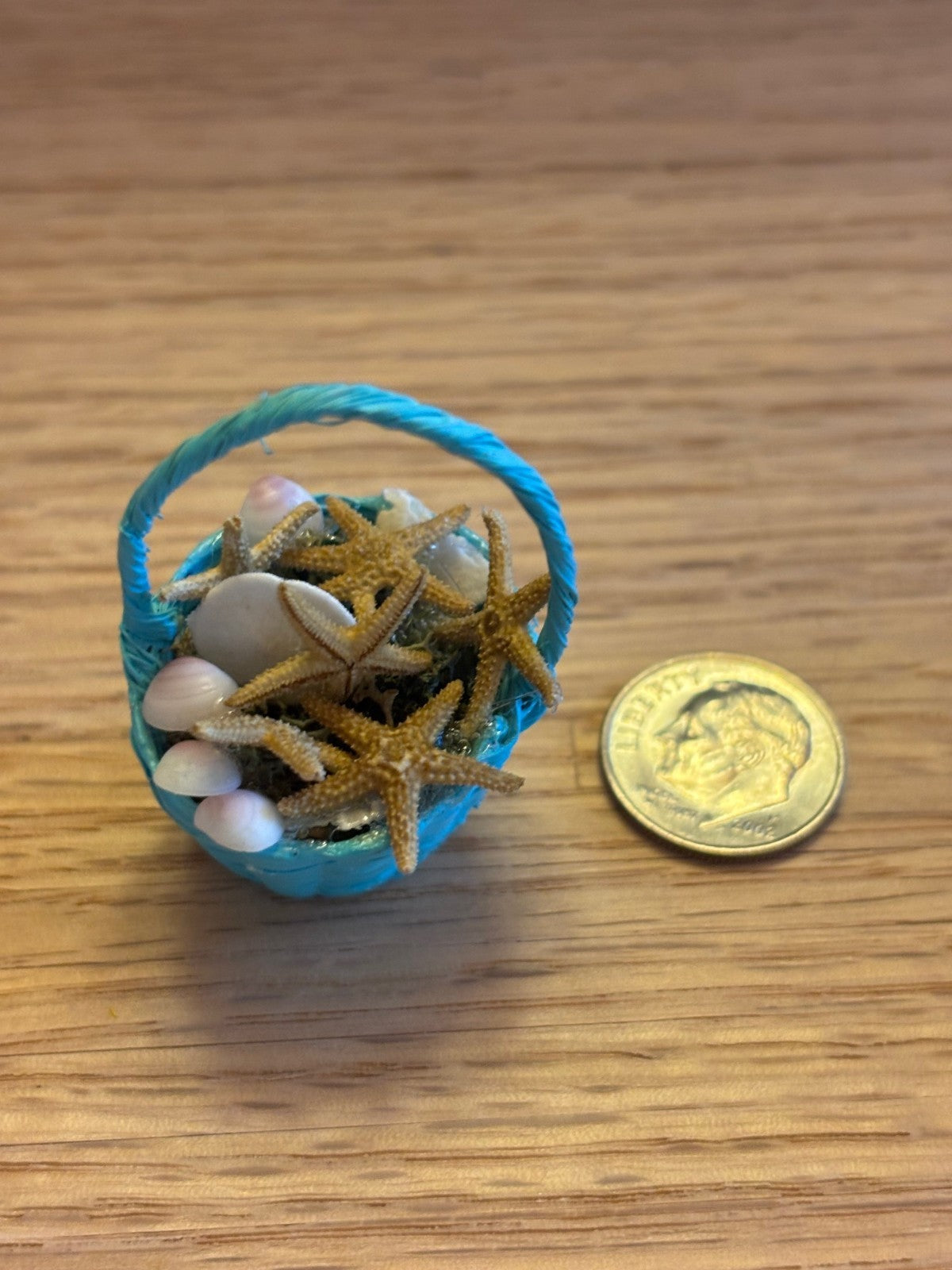 Dollhouse Miniature Basket of Shells