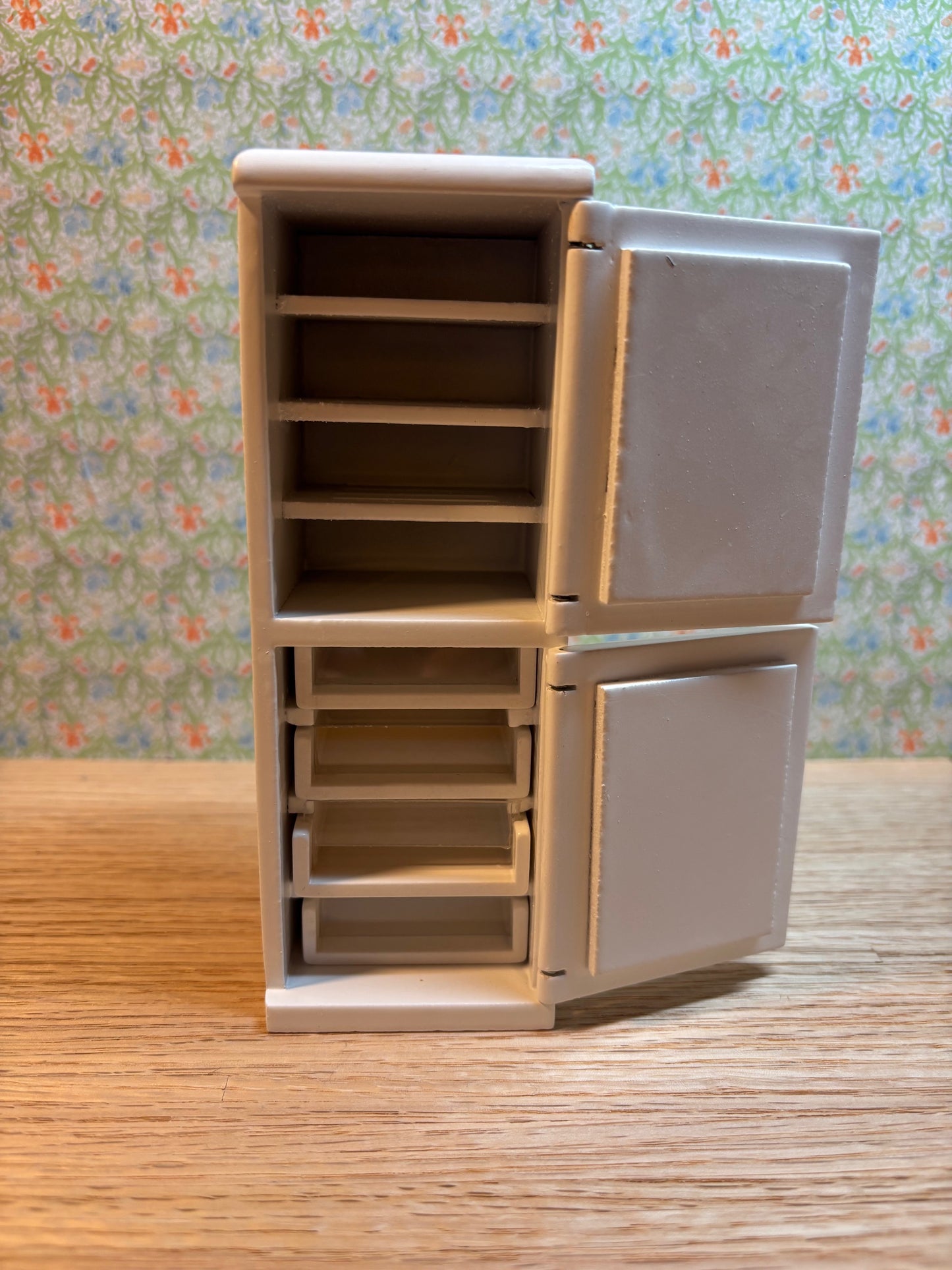 Dollhouse miniature white refrigerator