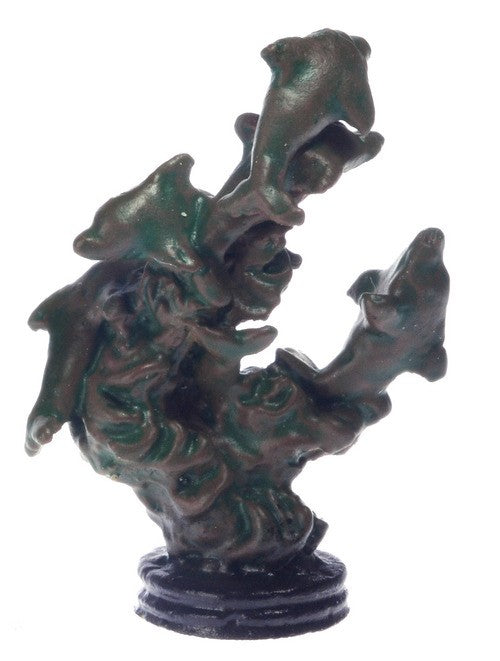 Dollhouse Miniature Bronzed Dolphins Figurine