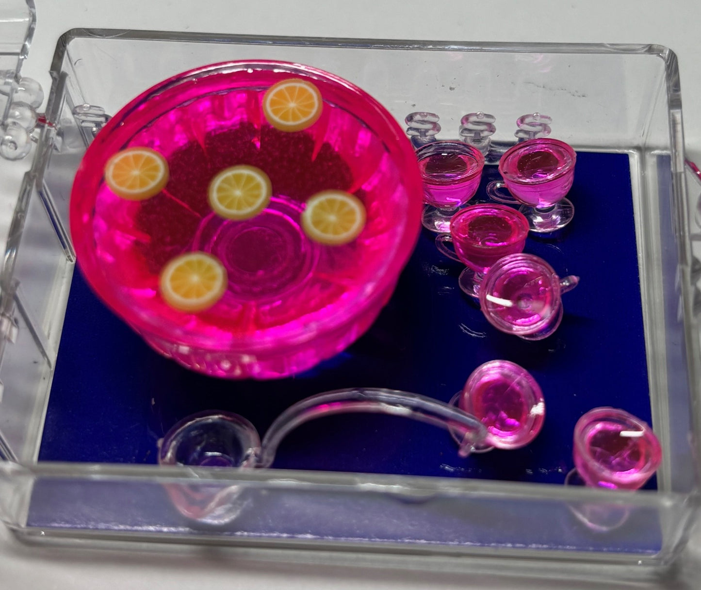 Dollhouse Miniature Punch Set with Pink Lemonade Handcrafted