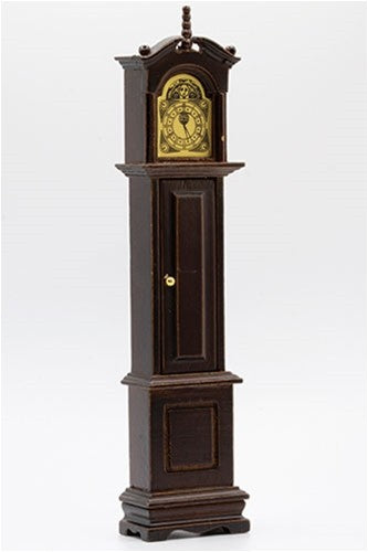Grandfather Clock in Walnut - Dollhouse Miniature