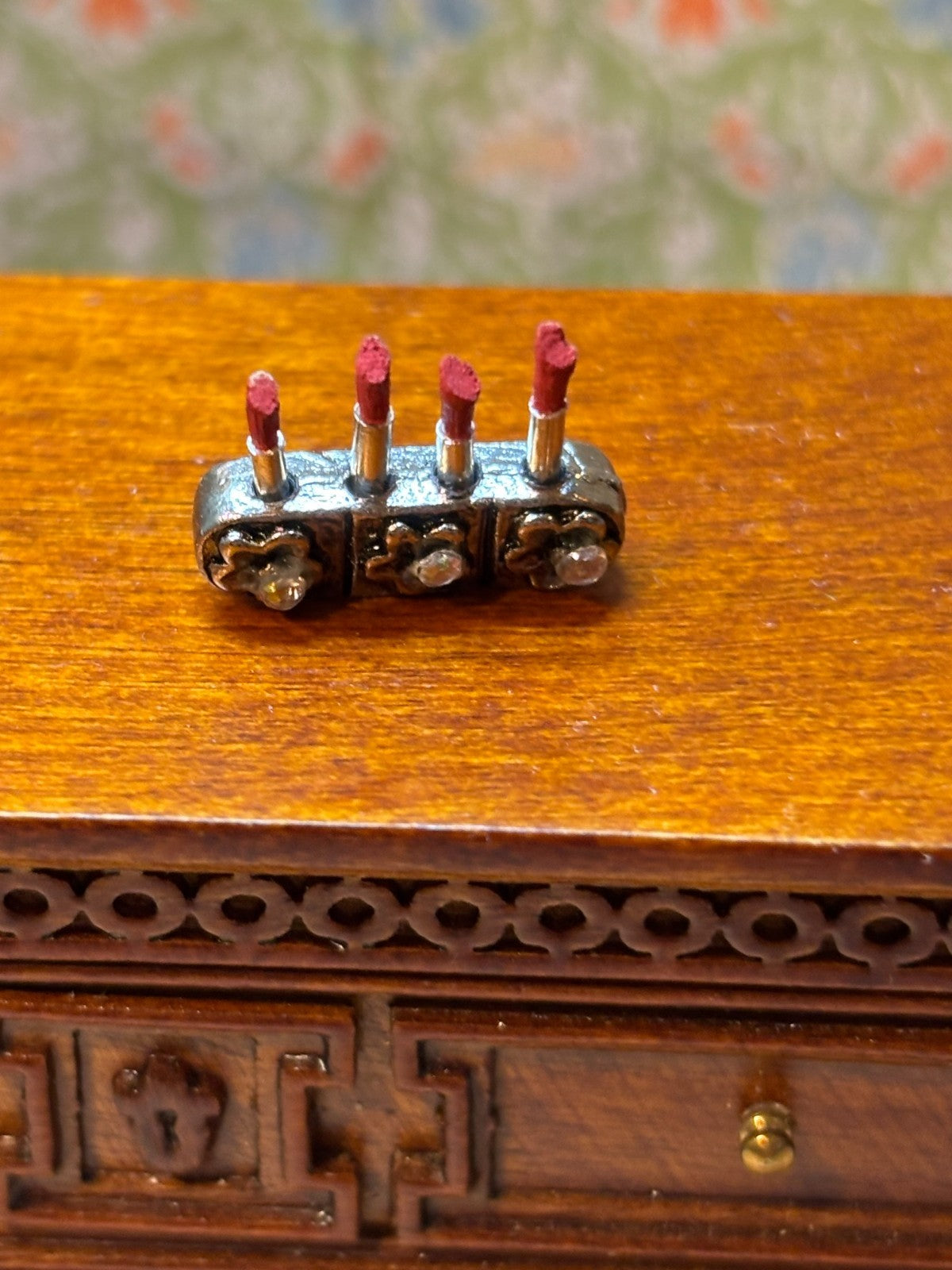 Dollhouse Miniature Lipstick Holder with Lipsticks Handcrafted by Taylor Jade