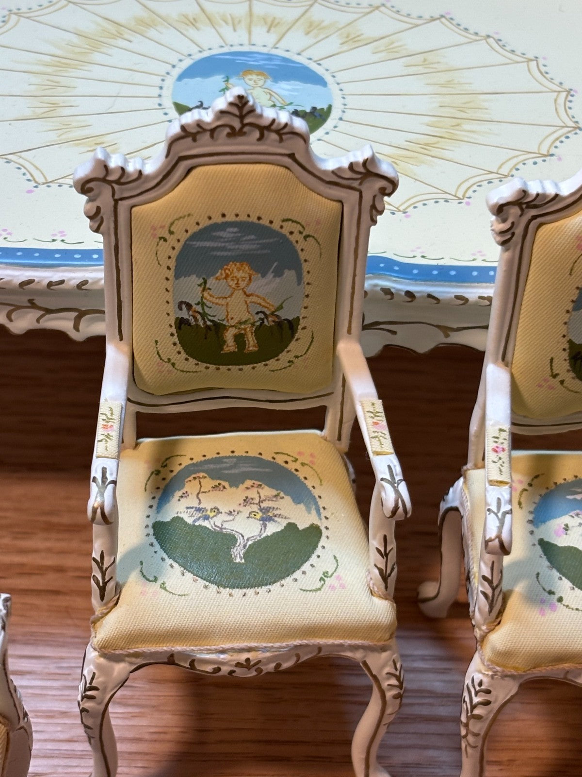 Dollhouse Miniature 7-Piece DIning Set with Cupid Design by Hansson