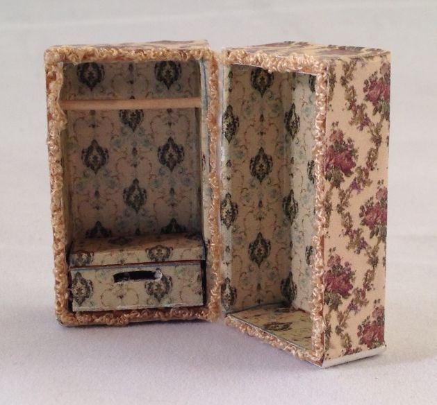 Dollhouse Miniature Green Teddy Bear Doll Trunk KIT