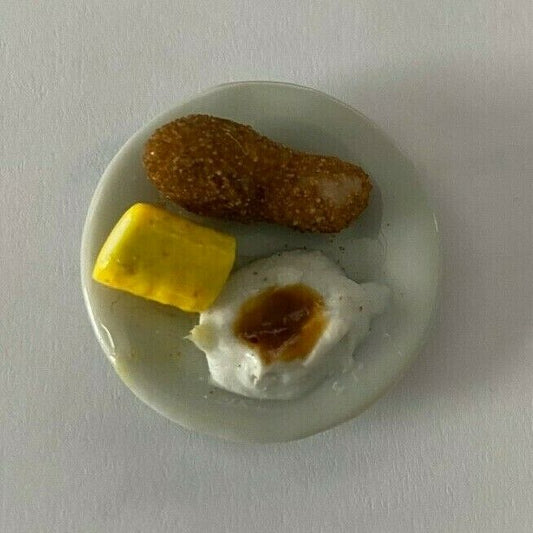 Dollhouse Miniature Chicken Dinner with Gravy Handcrafted
