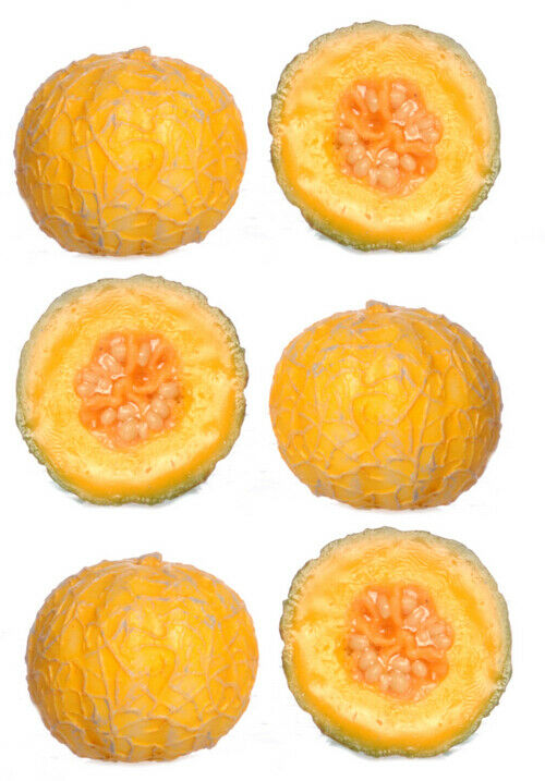 Dollhouse Miniature Set of 6 Cantaloupes