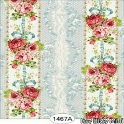 Dollhouse Miniature Wallpaper by Itsy Bitsy- Penelope Stripe Blue 1:24 Scale