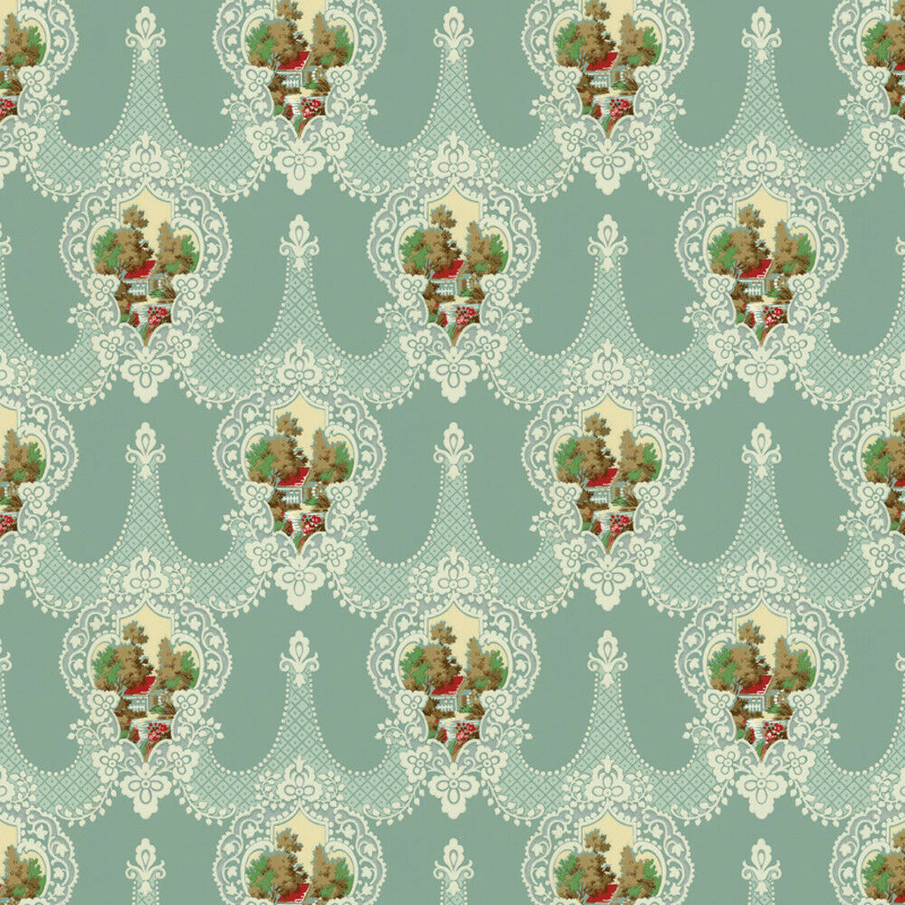 NEW!!  Bradbury and Bradbury Dollhouse Wallpaper - The Old Mill