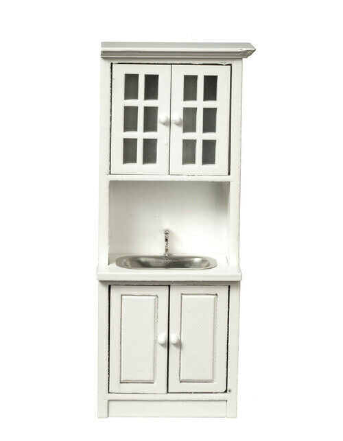 Dollhouse Miniature Sink Cabinet White
