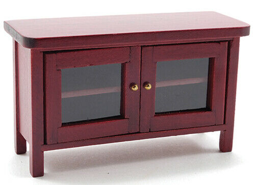 Dollhouse Miniature Mahogany Television Stand