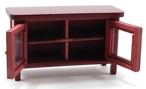 Dollhouse Miniature Mahogany Television Stand