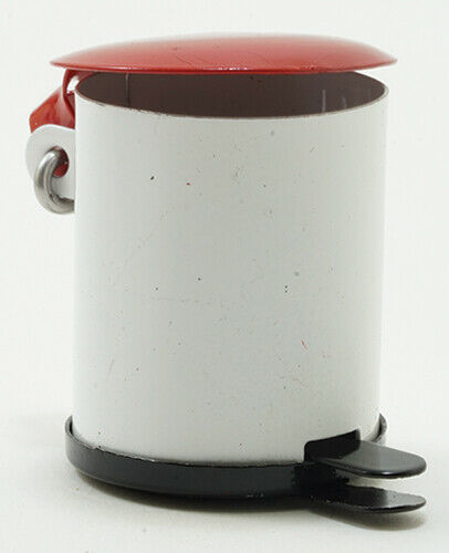 Dollhouse Miniature Garbage Can with Lid