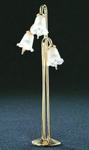 Dollhouse Miniature 3 Tulip Shade Arched Floor Lamp 12V