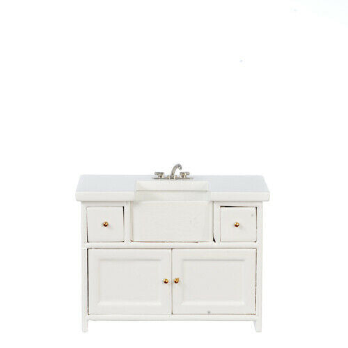 Dollhouse Miniature Small Kitchen Sink in White
