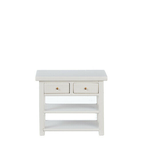 Dollhouse Miniature Small Kitchen Work Table in White