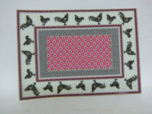 Dollhouse Miniature Brodnax Rooster Rug 1:24 Scale