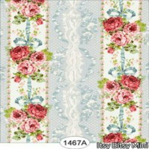 Dollhouse Miniature Wallpaper Itsy Bitsy Minis - Penelope Stripe Blue  1:12 Scale #1467A