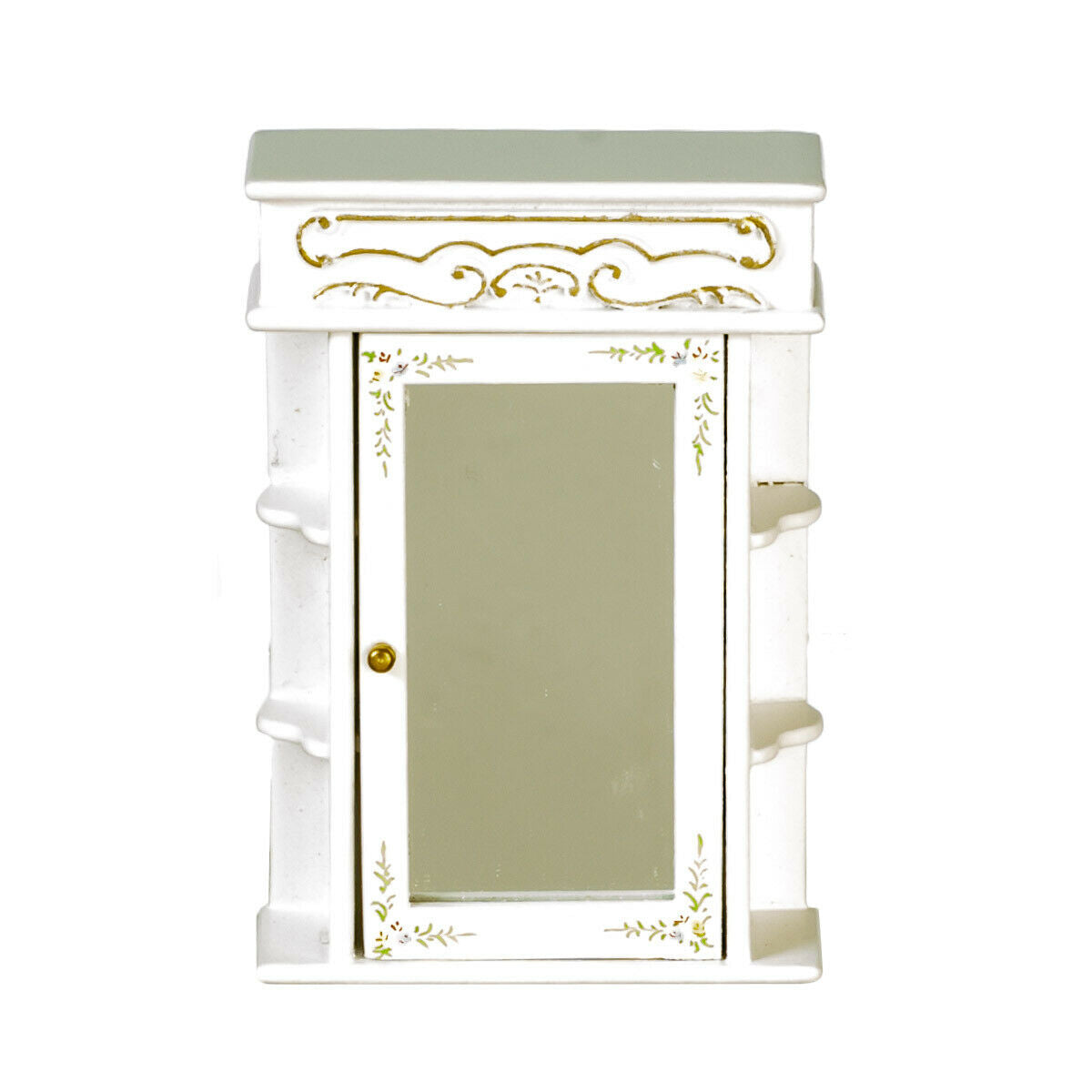 NEW from JBM Dollhouse Miniature Victorian Wall Cabinet in White