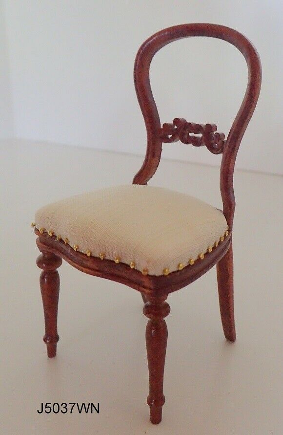 JBM Balloon Back Chair in Walnut - Dollhouse Miniature