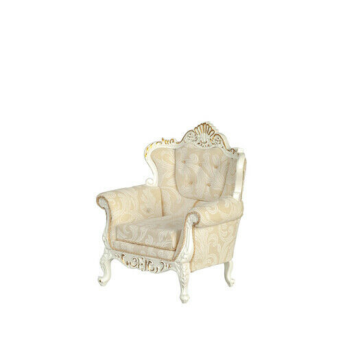 NEW by JBM Dollhouse Miniature Louis XV Rococo Armchair in White