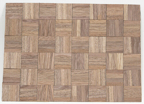 Dollhouse Miniature Wood Floor, 4-Finger Parquet Dark 6x8