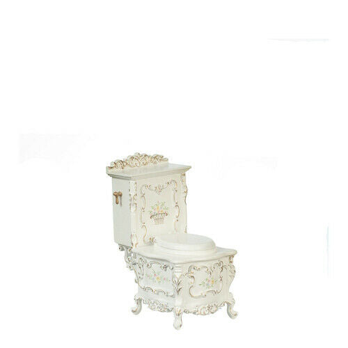 Dollhouse Miniature Baroque Toilet in White by JBM