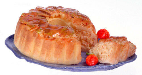 Dollhouse Miniature Cut Apple Walnut Cake