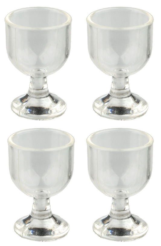 Dollhouse Miniature Set of 4 Wine Glasses