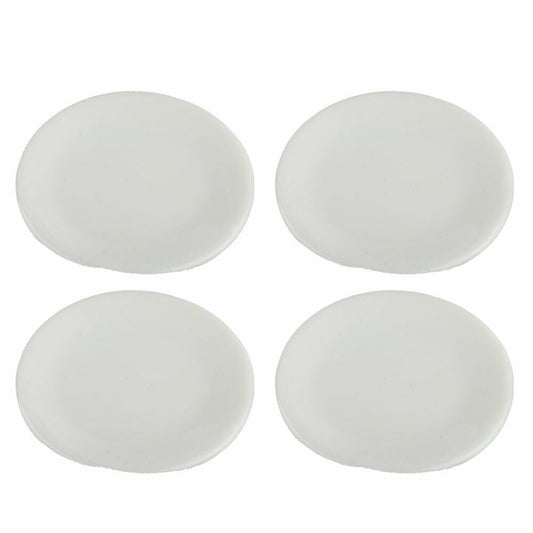 Dollhouse Miniature White Dinner Plates, Set of 4
