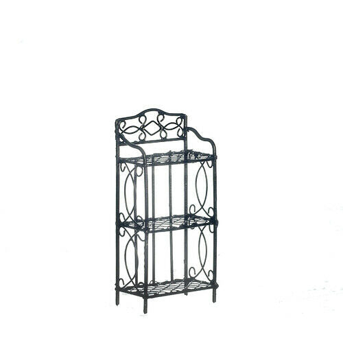 Dollhouse Miniature Small 3-Shelf Unit in Black