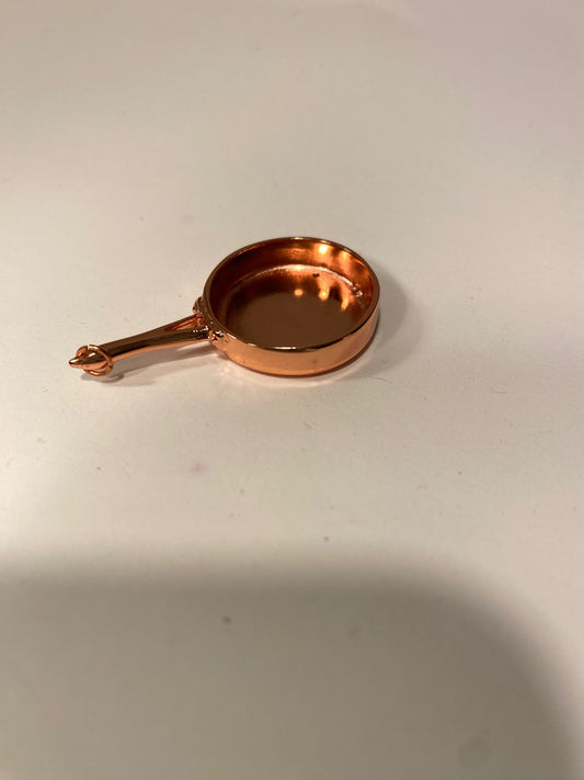 Dollhouse Miniature Large Copper Skillet