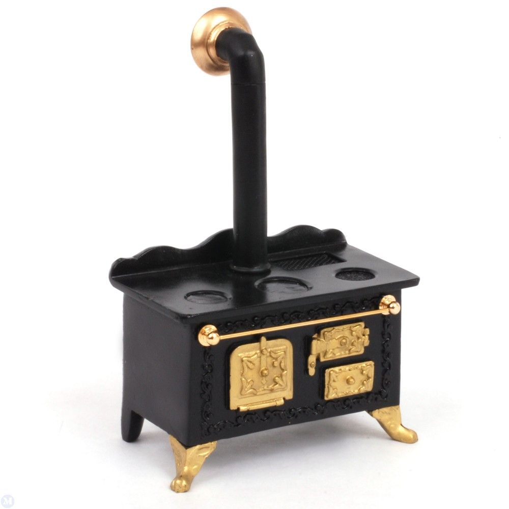 Reutter Porcelain - Dollhouse Miniature Black Stove