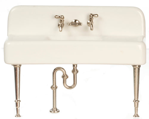 Dollhouse Miniature Porcelain Kitchen Sink Unassembled