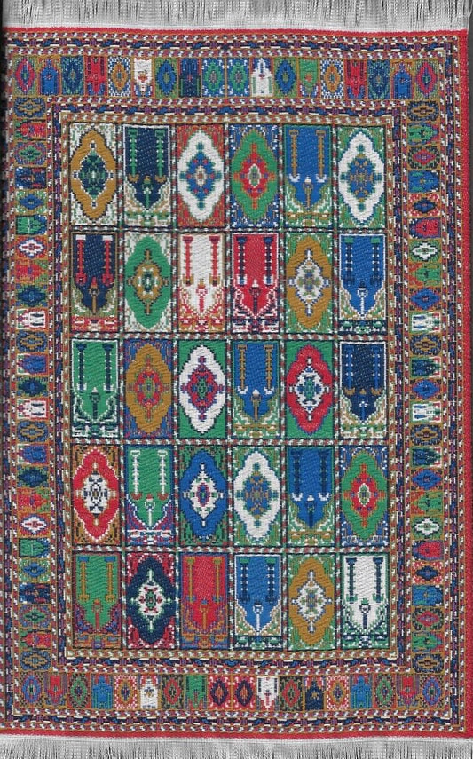 Dollhouse Miniature  Woven Turkish Rug 6-3/8" x 3-7/8" #SK02-10