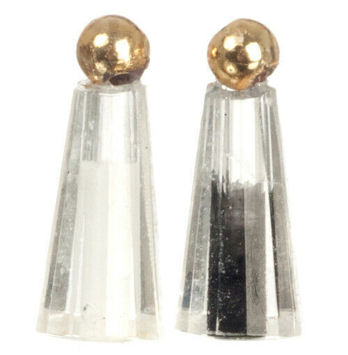 Dollhouse Miniature Salt and Pepper Shakers Gold - Handcrafted