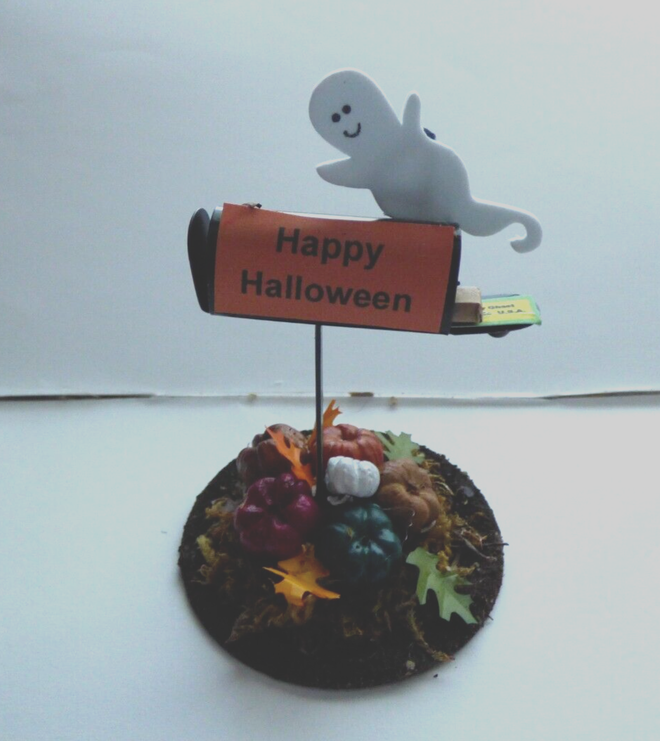 Dollhouse Miniature Halloween Mailbox - Handcrafted