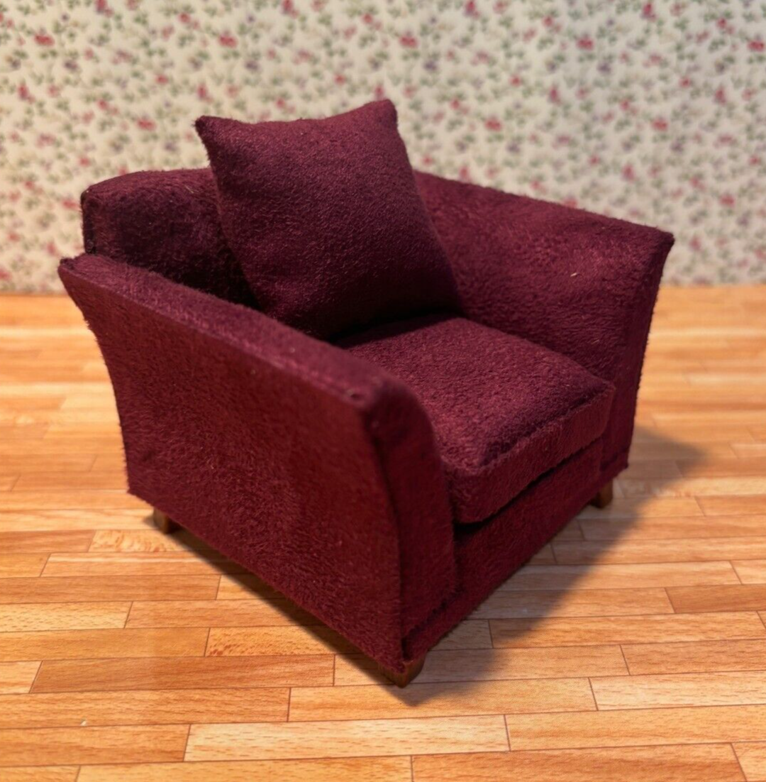Dollhouse Miniature Soft Plum Armchair