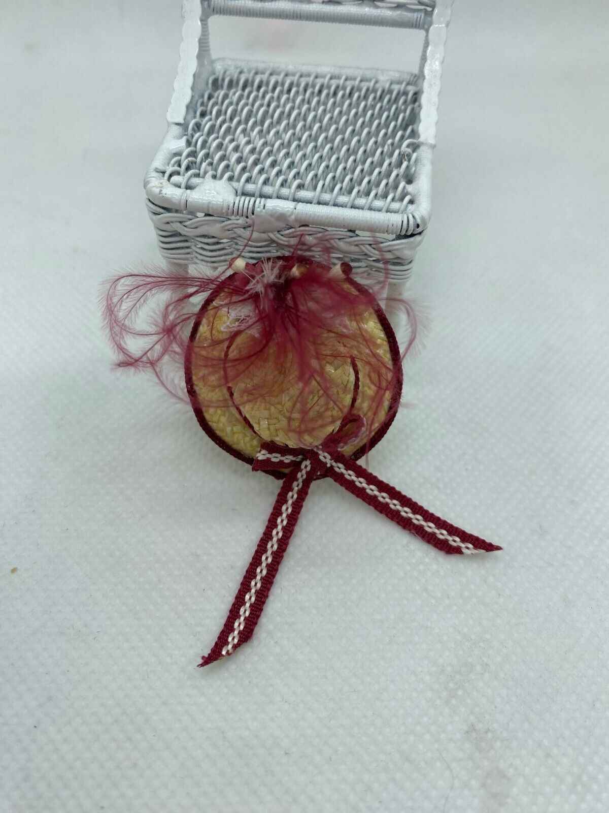 Dollhouse Miniature Handcrafted Hat with Bow by Pat Jackson