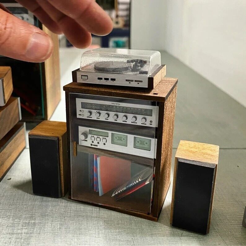 Miniature Stereo System 1/12 Scale Handcrafted