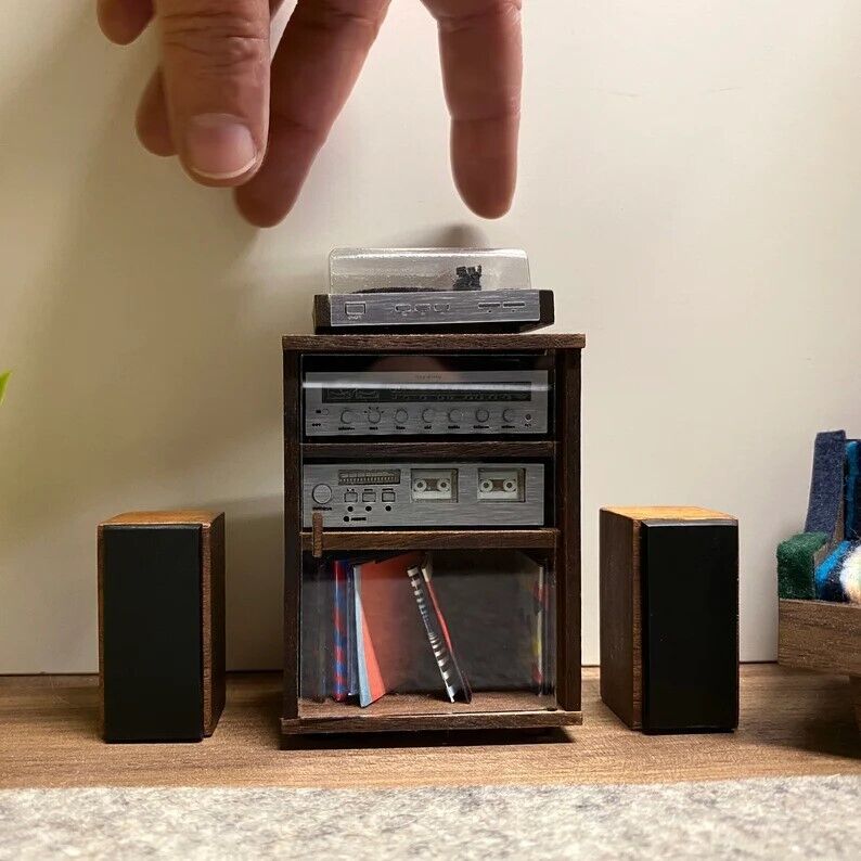 Miniature Stereo System 1/12 Scale Handcrafted