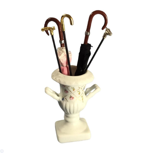 Reutter Porcelain - Dollhouse Miniature Decorated Porcelain Umbrella Stand