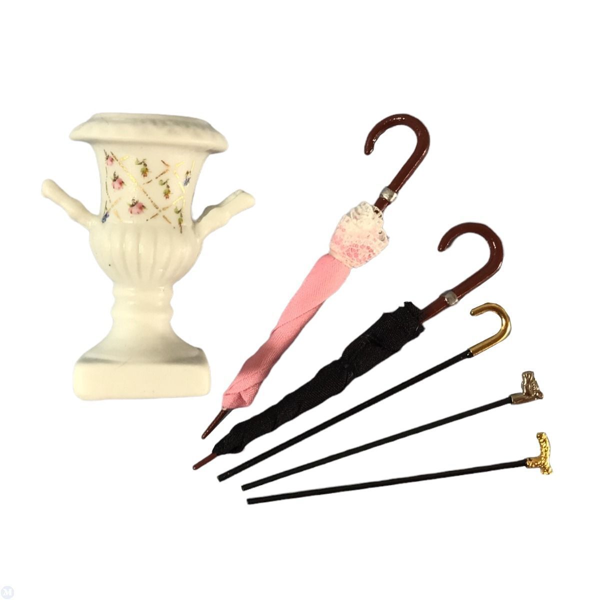 Reutter Porcelain - Dollhouse Miniature Decorated Porcelain Umbrella Stand