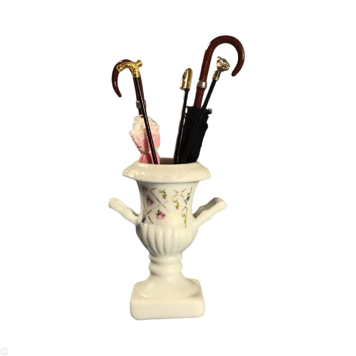 Reutter Porcelain - Dollhouse Miniature Decorated Porcelain Umbrella Stand