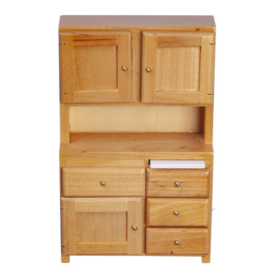 Dollhouse Miniature Oak Hutch