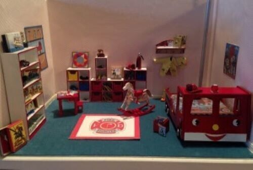 Dollhouse Miniature Kit: Boy's Fireman Canvas Area Rugs