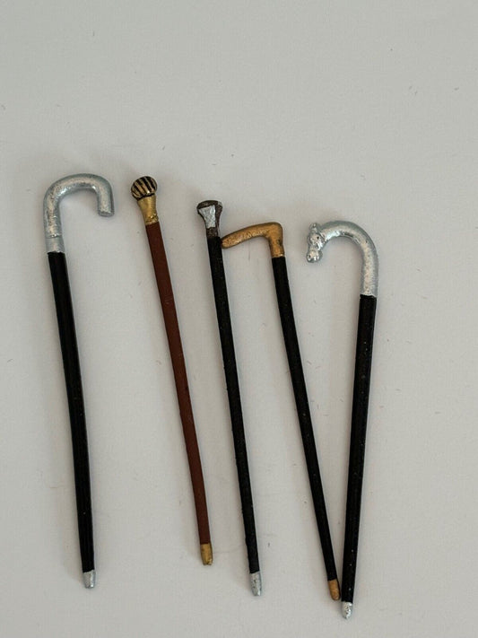 Dollhouse Miniature Set of 5 Canes and Walking Sticks by Heidi Ott