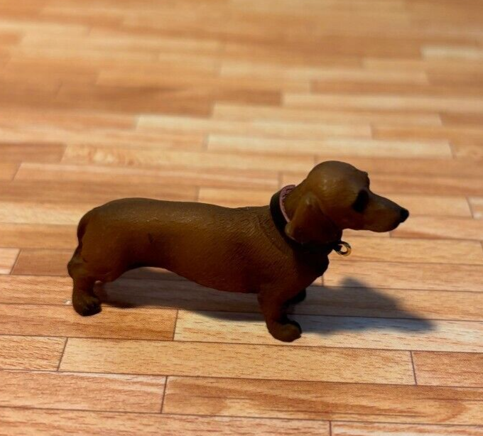 Dollhouse Miniature Brown Miniature Dachshund by Heidi Ott